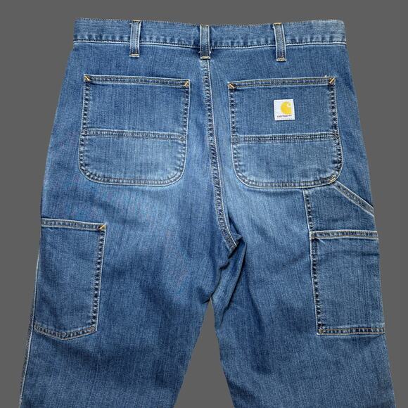 Carhartt Men's Rugged Flex Relaxed Double Front Jeans Size 32x32 GUC Blue - Picture 10 of 11